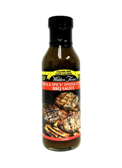Walden Farms BBQ Sauce - Thick & Spicy BBQ Sauce 355ml. No Calories, fat, Carbs, gluten or sugars, Kosher