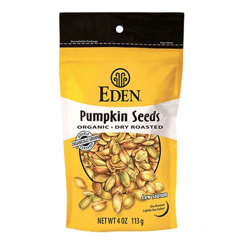 Eden Foods Organic Pumpkin Seeds 113g. Organic, High Protein, Low carb, High Fiber, Low Salt, Kosher