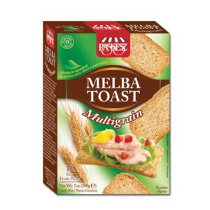 Paskesz Melba Toast MultiGrain 200g. Kosher, All natural Ingredients, No Artificial Colors, Flavors or Preservatives