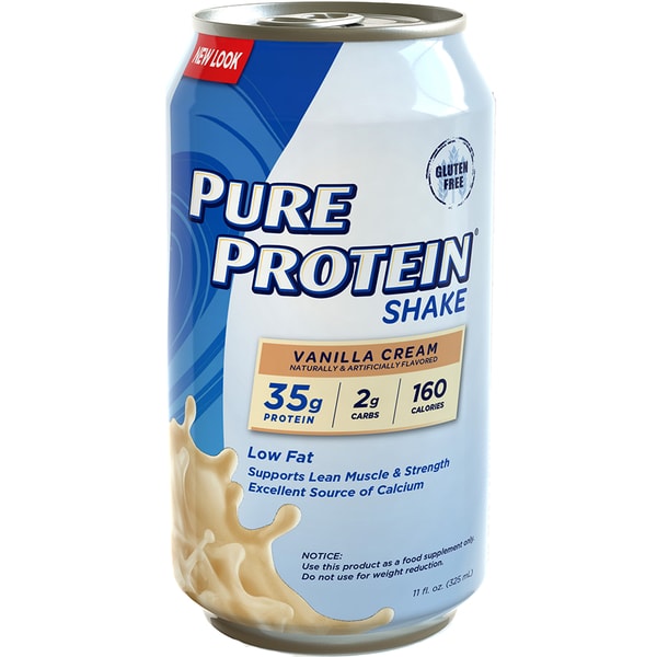 Pure Protein Shake Vanilla Cream 325ml. Low fat, Low Carb, High Protein. Supports Lean Muscle & Strength Excellent Source of Calcium.