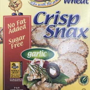 Shibolim Whole Wheat Crisp Snax Crackers Garlic 170g. Kosher, No Fat Added, SugarFree