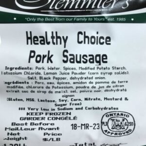 Stemmler's Healthy Choice Sausages 1.28lb. Gluten Free, MSG Free, Lactose Free, Soy Free, Corn Free, Nitrate Free, Mustard and Sugar Free