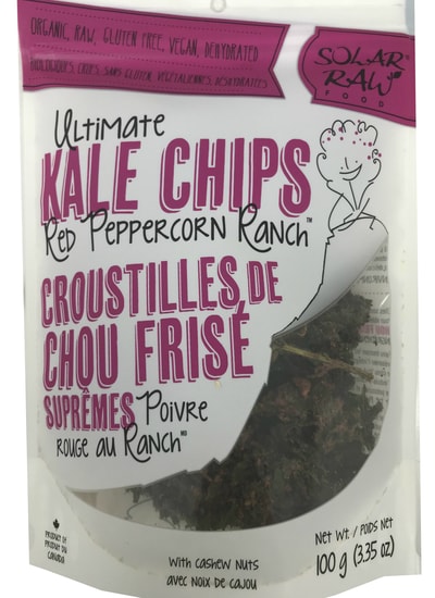 Solar Raw Food Ultimate Kale Chips Red Peppercorn Ranch 100g. Organic, Raw, Gluten-Free, Vegan, Dehydrated