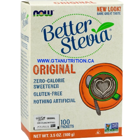 Better Stevia 100 Packets Zero-Calorie Sweetener. Gluten Free, Non GMO, Sugar Free, Low Sodium, Vegan/Vegetarian, Halal, Kosher
