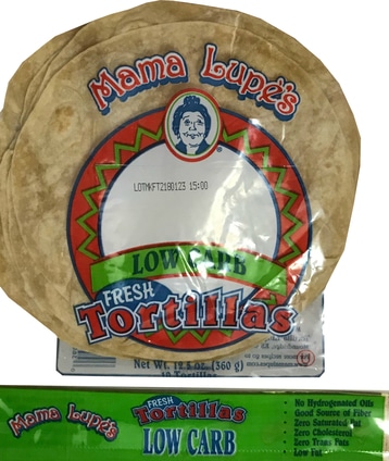 Mama Lupe's Low Carb Fresh Tortillas Bread 360g. Low Carb, Zero Saturated Fat, Zero trans Fats, Low Fat, Zero Cholesterol, No Hydrogenated oils, High Fiber, High Protein, Kosher Tortillas Bread