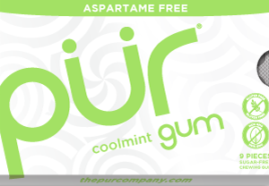 PUR Gum Aspartame Free Coolmint Sugar Free All-natural Flavors Allergen Free Vegan Non-GMO