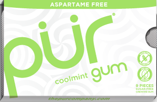 PUR Gum Aspartame Free Coolmint Sugar Free All-natural Flavors Allergen Free Vegan Non-GMO
