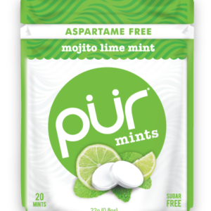 PUR Mint Aspartame Free Mojito Lime Mint Sugar Free All-natural Flavors Allergen Free Vegan Non-GMO