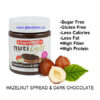 NutiLight Spread Sugar Free Hazelnut and Dark chocolate 312g | Low Carb, Less Calories, Less Fat, Gluten Free, Vegan, Soy Free and NON GMO