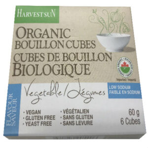 Harvest Sun Organic Low Sodium Vegetable Bouillon 60g. Low Carb, Low Sodium, Low Calorie, Gluten Free, Yeast Free, Vegan, Low Fat, Zero Cholesterol