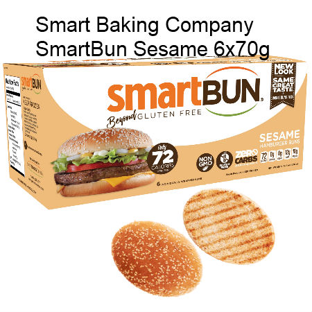 Smart Baking Company SmartBun Sesame 6x70g | Zero Carb, Gluten Free, High Protein, High Fiber, NON GMO, Diabetic Friendly