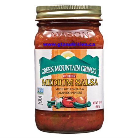 Green Mountain Gringo Medium Salsa 454g. All Natural, Low Carb, Low Calories, Gluten Free, Fat Free, Low Sodium, Vegetarian, Kosher