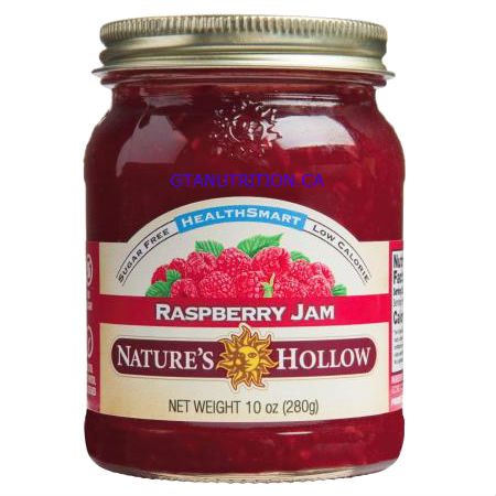Nature's Hollow Sugar Free Raspberry Jam 10oz. Sweetened With Perfect Blend of Xylitol and Erythritol. Gluten Free, Low Calorie.