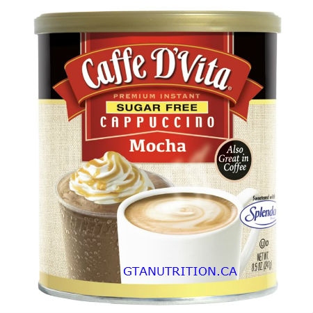 Caffe D Vita Sugar Free Cappuccino Mocha 8.5oz. Low Carb, Sugar Free, Gluten Free, No Hydrogenated Oil, No Cholesterol, Diabetic Friendly, 99% Caffeine Free, Kosher.