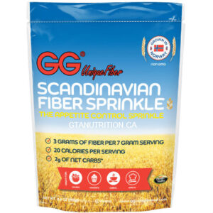 GG Scandinavian Fiber Sprinkle 250g . GG’s Classic Norwegian NON GMO Product. High Fiber, Low Carb, Low Calories, Fat free, Kosher