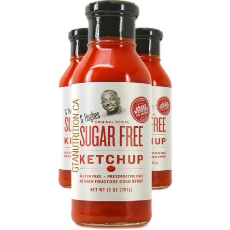 G Hughes Sugar Free Sauce Ketchup 367g. Sugar free, Gluten-free.