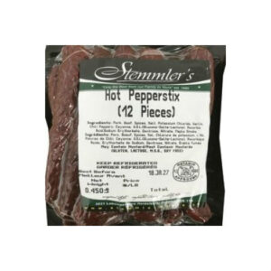 Stemmler's Hot Pepperstix .Gluten Free, MSG Free, Lactose Free, Soy Free, Corn Free, Nitrate Free.