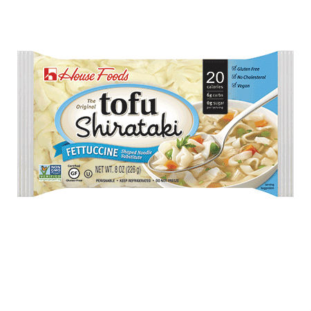 Tofu Shirataki Noodle Fettuccine 226g Low Calories & Carb, High Fiber, Low Sodium, Cholesterol Free, Fat Free.
