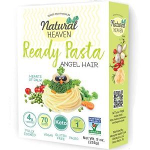 Natural Heaven Veggie Pasta Noodles Angle Hair Shape 255g. Gluten free, Vegan, Zero cholesterol, Non GMO, Low carb and calorie...