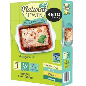 Natural Heaven Veggie Pasta Noodles Lasagan Shape 255g. Gluten free, Vegan, Zero cholesterol, Non GMO, Low carb and calorie...