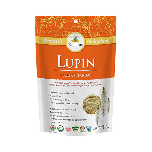 Ecoideas Lupin Flour 200g. Excellent source of Vitamin E, High fiber, High protein, Harvested from premium european white lupin.