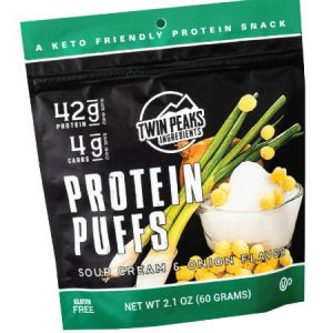Twin Peaks Protein Puffs Sour Cream and Onion Flavor 60g